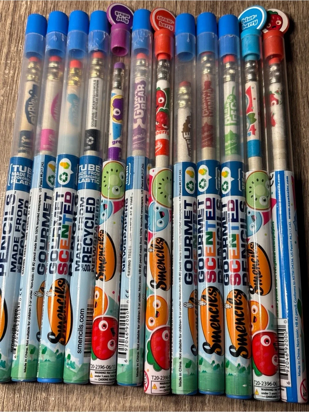 RETRO Colored Smencils Gourmet Scented Pencils Eco Newspaper RARE Lot of 12 Y2K